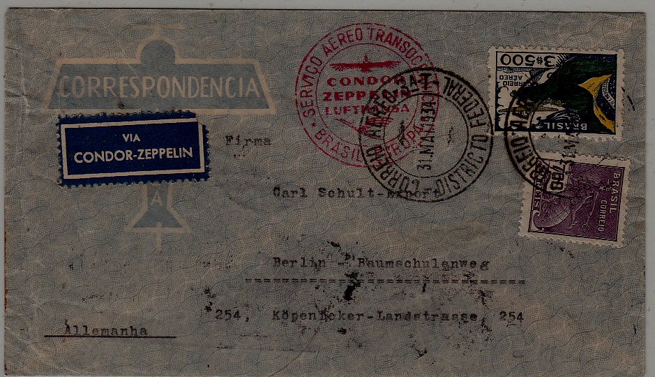 Brazil/Germany Zeppelin cover 31.5.34