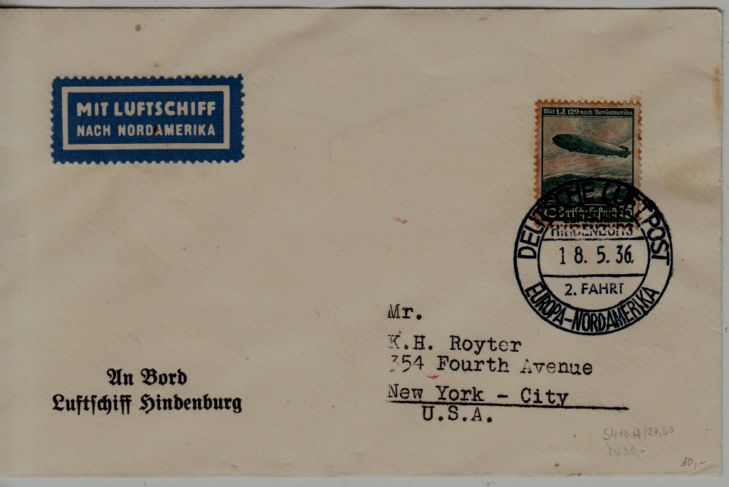 Germany Zeppelin cover 2.NAF 18.5.36
