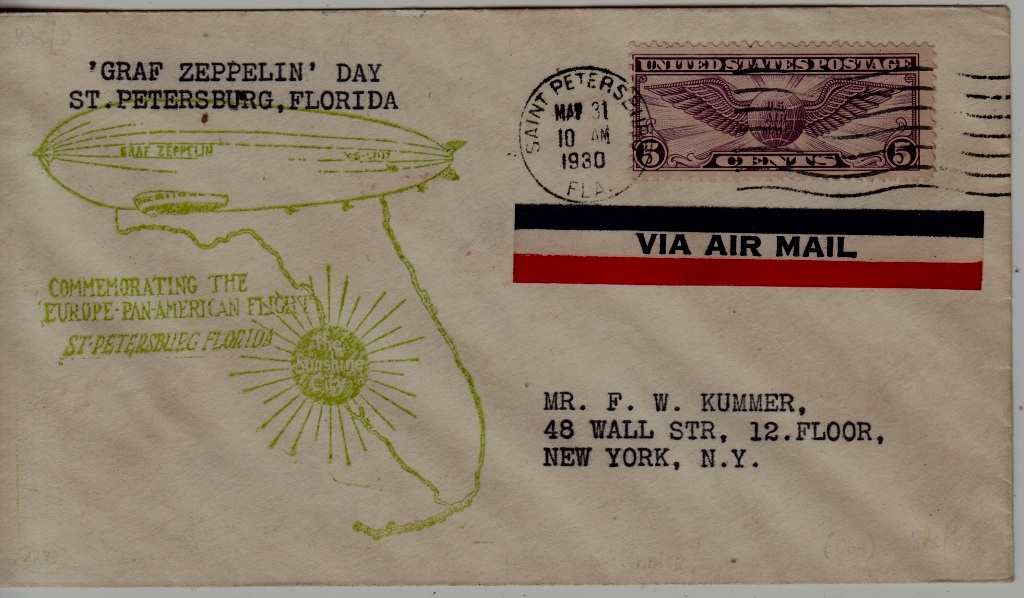 USA Zeppelin cover 31.5.30 St.Petersburg