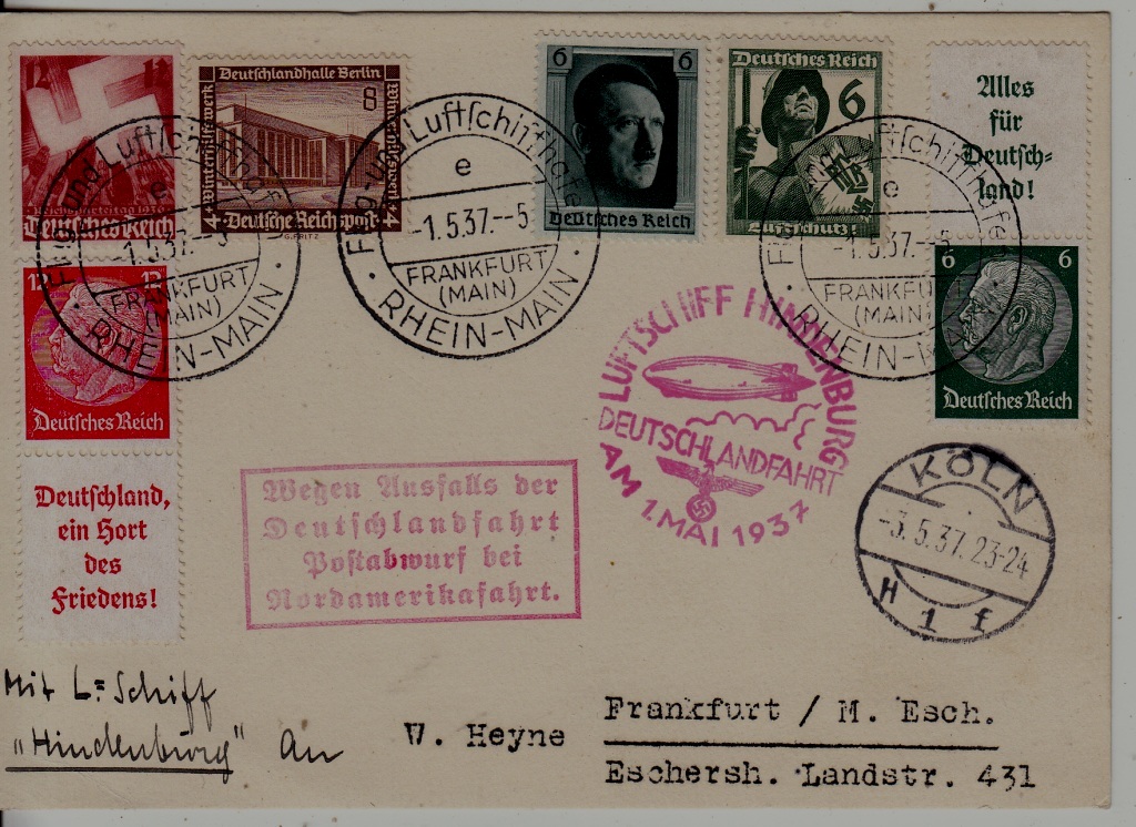 Germany Zeppelin card Deutschland f.1.5.37