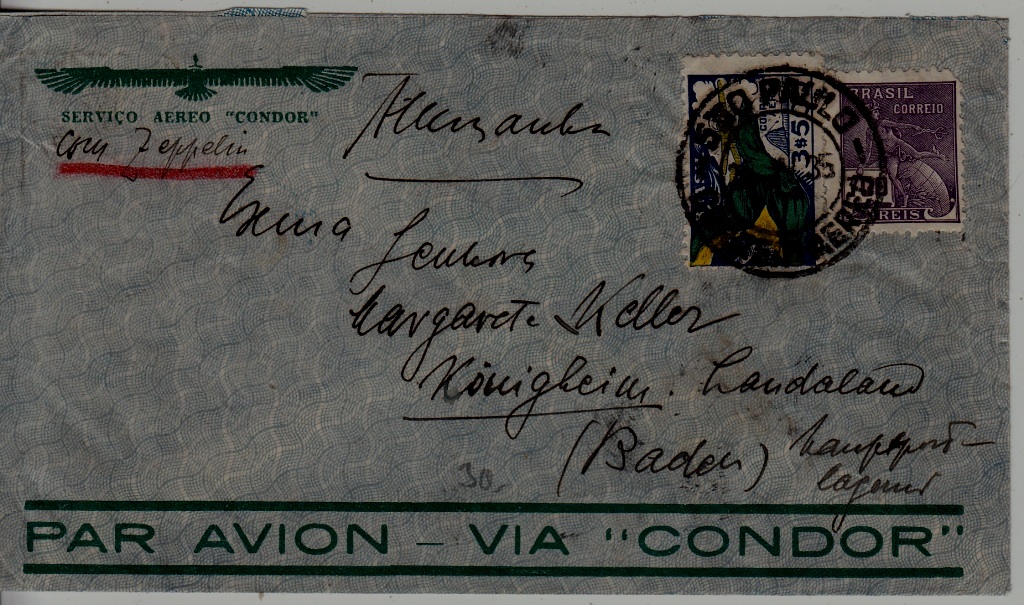 Brazil Zeppelin cover 25.4.35