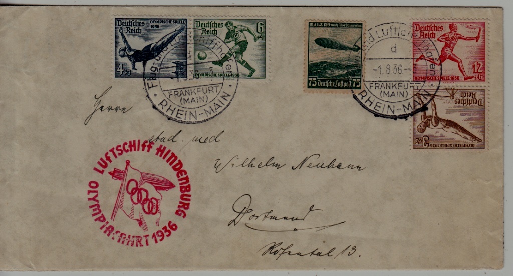 Germany Zeppelin cover Olympiafahrt 1.8.36