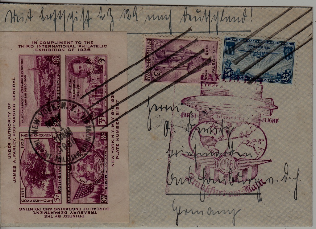 USA/Germany Zeppelin cover 11.5.36