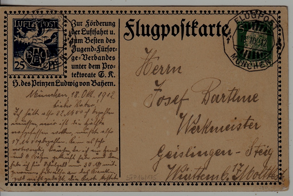 Germany Zeppelin card Flugtage Munchen 1912