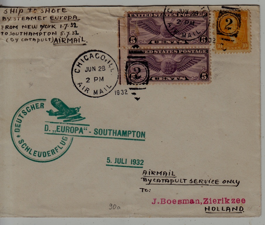 USA/Germany Catapult cover 5.7.32 Europa-Southampton