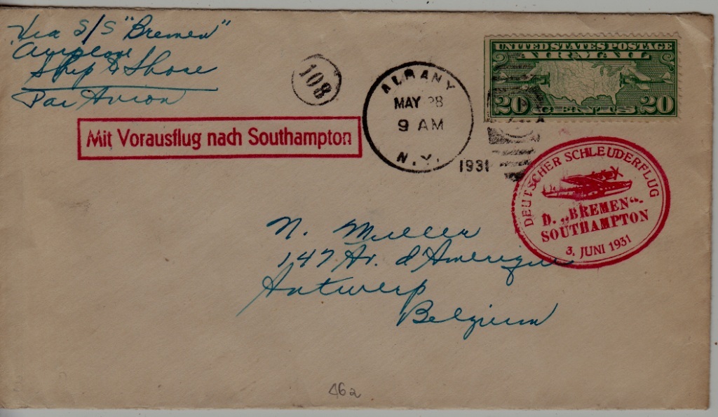USA Catapult cover 3.6.31 Bremen-Southampton