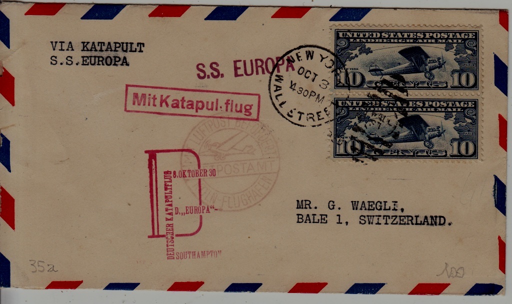 USA Catapult cover 8.10.30 Europa-Southampton