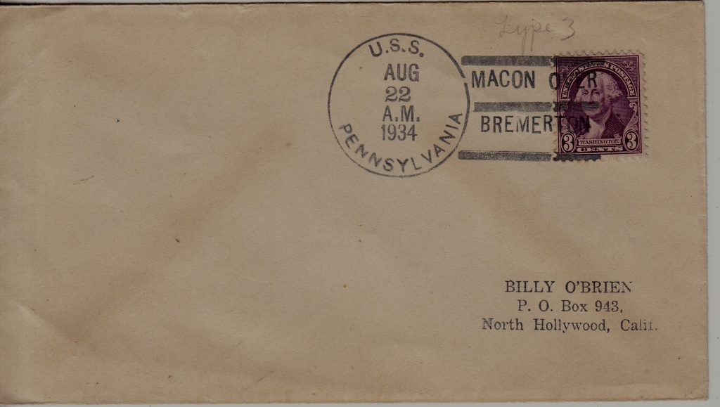 USA Zeppelin cover 22.8.34 Pennsylvania