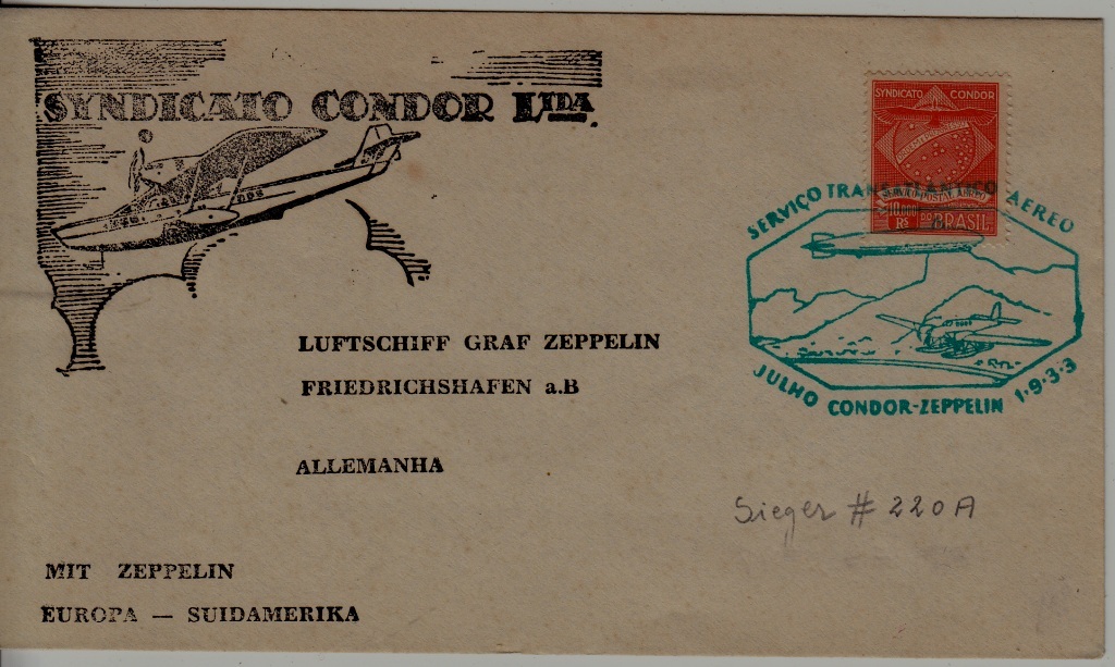 Brazil Zeppelin cover 1933