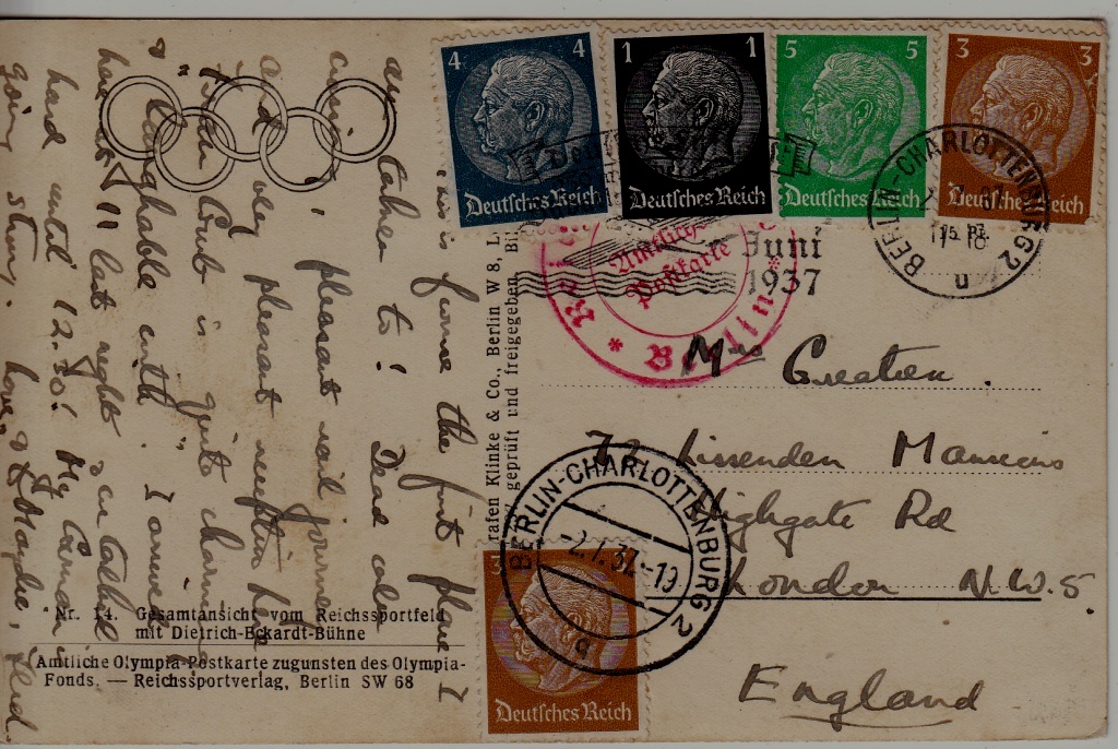Germany Zeppelin card 2.7.37 Berlin
