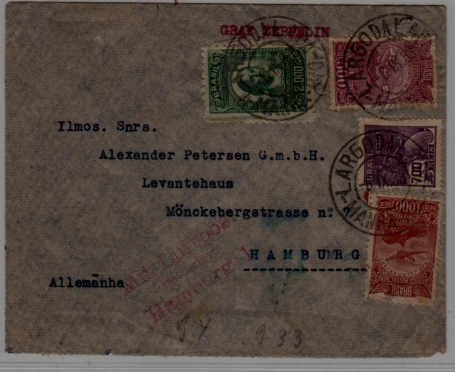 Brazil/Germany Zeppelin cover 6.9.33