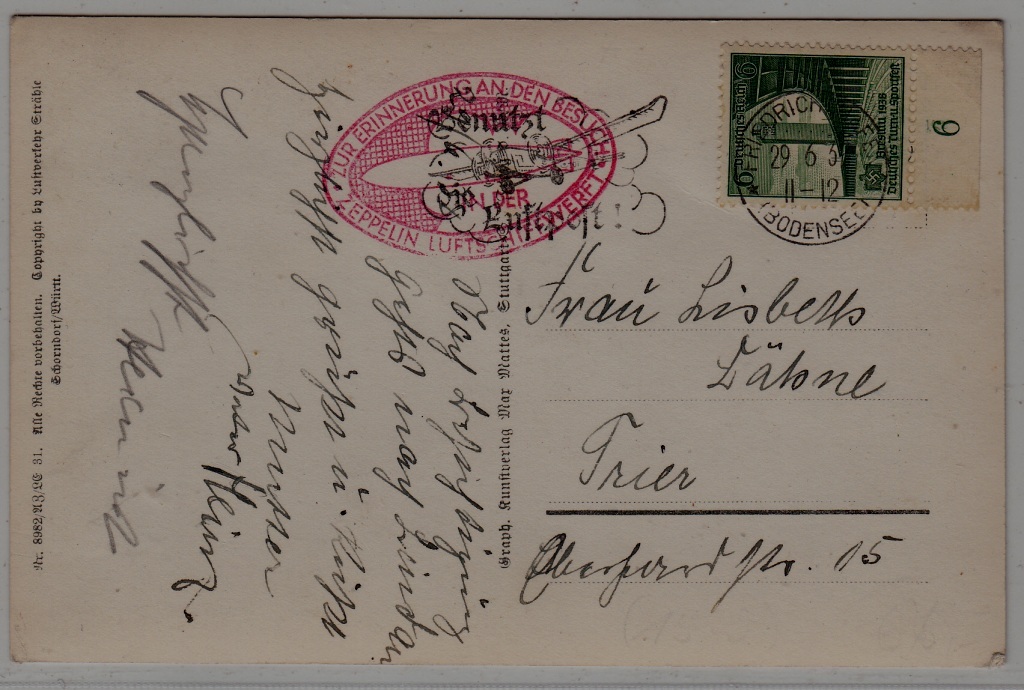 Germany Zeppelin card 29.6.39