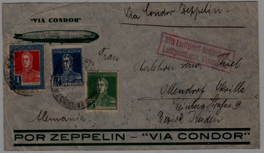 Argentina/Germany Zeppelin cover 6.7.34