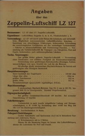Germany advertising page Zeppelin LZ127