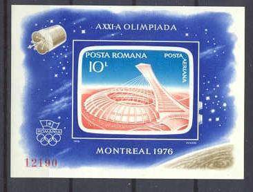 Romania Mi.bl.136 MNH s/s Olympic-76/Space