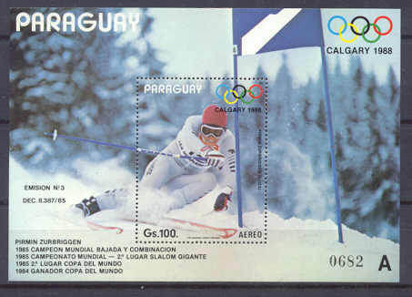 Paraguay/Mi.bl.441 MNH VF s/s Olympic-88