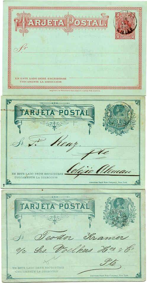 Chile 3 used cards pre-1901