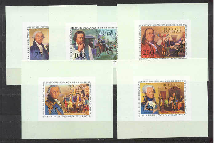 Chad Mi.736-40/ 5 MNH s/s US Bicentennial
