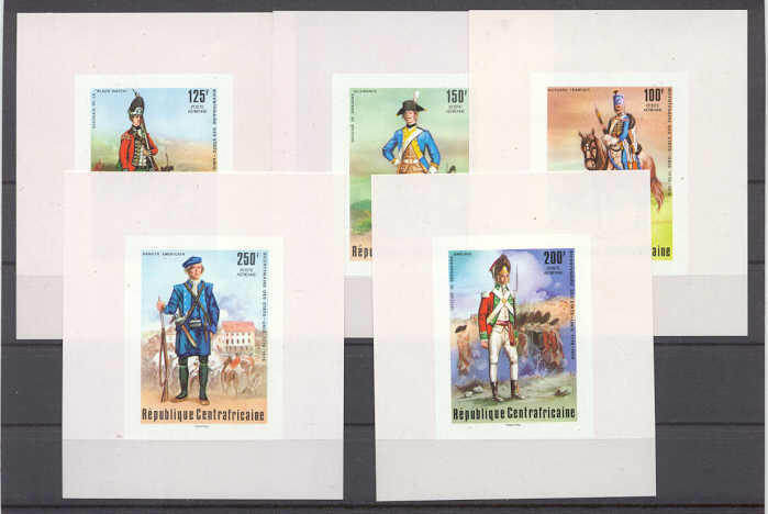Central Africa Mi.407-11/ 5 MNH s/s US Bicentennial/Uni