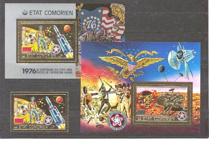 Comoro Mi.312/bl.58a-59a MNH Space/US Bicentennial