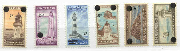 New Zealand OY37-42 MNH Lighthouses