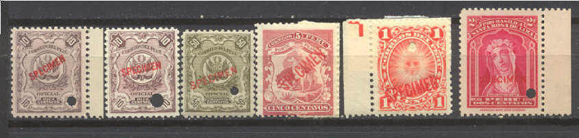 Peru 6 MH values pre-1910/Specimen